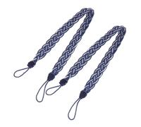 Healvian 2pcs Curtain Tie Curtain Holdback Drapery Tassels Tiebacks Holdbacks Plaited Tied s Braided Knitted Cord Rope Fabric Window Cords Hand Macrame Navy Plain Blue