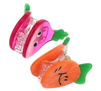 Healvian 2pcs Cute Mini Carrot and Onion Hair Claw Clips Fun Vegetable Accessories for Boy Girl and Girls Non-slip Decorative Hair Styling Tools for Daily Wear and Special Occasions