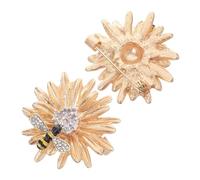 Healvian 2pcs Daisy Bee Brooch Pin for Women Lightweight Rhinestone Floral Lapel Pins Versatile Metal Flower Badge for Coats Dresses Scarves Stylish Jewelry Accessories