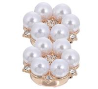 Healvian 2pcs Detachable Snowflake Pearl Rhinestone Alloy Button Covers for Women’s Jackets and Dress Shirts, Clip-on No Sew Metallic Button Set with 13.5mm Diameter, Suitable for Formal