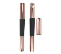 Healvian 2PCS Double-ended Silicone Makeup Brush with Protective Cap Retractable Lipstick and Concealer Applicator for Precise Coverage Portable Dual-head Beauty Tool for Daily Makeup and