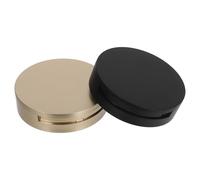 Healvian 2pcs Double Layer Refillable Travel Powder Box with Mirror and Lid, Plastic and Glass Compact Case, Universal Fit for Face and Body Makeup, Chic Matte Black Design