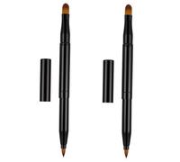 Healvian 2pcs Doubleended Makeup Brush Retractable Lip Brush for Professional Makeup Convenient for Travel and Daily Use Fine Bristles and Ergonomic Handle Design