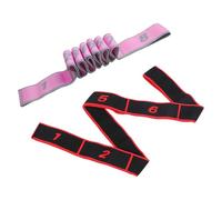 Healvian 2pcs Elastic Yoga Stretch Bands for Beginners, Red and Pink Professional Fitness Exercise Belts for Back and Shoulder Flexibility Training, Portable Resistance Workout Straps