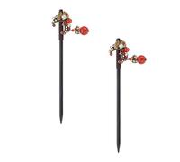 Healvian 2Pcs Elegant Bronze Hair Sticks Hairpins for Women Ethnic Style Hair Accessories Skin Friendly Material Vintage Retro Design for Traditional and Daily Hairstyles