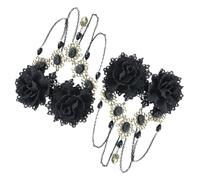 Healvian 2pcs Elegant Gothic Flower Hair Clip Resin Rhinestone Hair Accessories for Women Quick Styling Clip