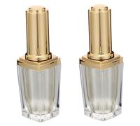 Healvian 2pcs Empty Nail Polish Brush Bottles Glass Containers with Lid for DIY Nail Treatments and Cuticle Oil Storage Travel-friendly Design Random Color