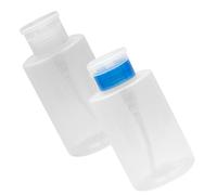 Healvian 2pcs Empty Nail Remover Water Bottles Large Capacity Flip Top Press Manicure Supplies for Travel Toiletries Storage