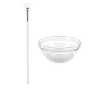 Healvian 2Pcs Facial Mask Brush Set Fan Shaped Beauty Salon Applicator with Bowl for DIY Facial Treatments Ergonomic Design for Even Application Comfortable Grip for Chemical Peels