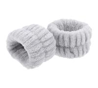Healvian 2Pcs Flannel Hair Tie and Comfortable Elastic Wristbands for Face Washing and Yoga Soft Absorbent Spa Wrist Wraps to Keep Arms Dry During Skincare and Makeup Routine