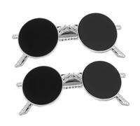 Healvian 2pcs French Hair Pins Sunglasses Shaped Black Metal Decorative Hair Clips with Secure Spring Clip Versatile for Hairstyles Stylish Trendy for Girls Women On-the-go Styling