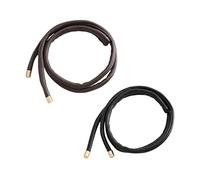 Healvian 2pcs French Style Leather Ponytail Hairbands Flexible Resistant Wire Hair Wrap Ties for Thin to Thick Hair Suitable for Running Hiking Biking Yoga