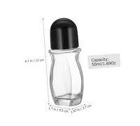 Healvian 2pcs Glass Roller Ball Bottles Refillable Empty Perfume and Essential Oil Containers with Black Cap and Transparent Body Travel for Even Application and Liquid Preservation