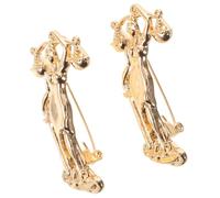 Healvian 2pcs Greek Victory Figure Brooch Set, Golden Metal Lapel Pins for Women, Decorative Suit Accessories for Cocktail Parties and Evening Events