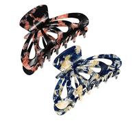 Healvian 2pcs Hair Clips Women Acrylic Claw Hair Clips Easy Use for Updo Fashion Lady Headdress