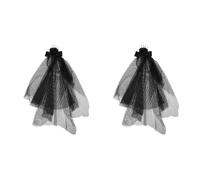 Healvian 2pcs Halloween Headband with Skeleton Charm and Fake Rose Ghostly Bride Costume Accessory Lightweight Decor Headband for Halloween Parties and Dress Up