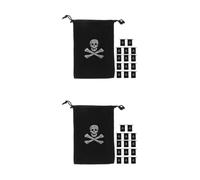Healvian 2pcs Halloween Pirate Party Supplies Drawstring Candy Pouch Bag Polyester Skull Sign Pouches Money Treat Bag