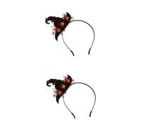 Healvian 2pcs Halloween Witch Headband Lightweight Synthetic Crystal Party Hairband for Women Festive Headdress with Firm Fit for Halloween and Christmas Celebrations Eye Catching Hair