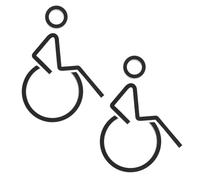 Healvian 2pcs Handicap Restroom Sign Stickers, High Visibility Waterproof Acrylic Accessible Bathroom Sign for Indoor Business Use, Disability Washroom Signage