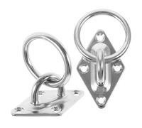 Healvian 2Pcs Heavy Duty Stainless Steel Tie Down Hooks M6 Diamond Pad Eye Plates for Truck, Trailer, and Boat Cargo Lashing