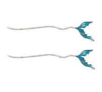 Healvian 2pcs Irregular Mermaid Tail Hair Sticks Lightweight Alloy French Pins for Thick Hair Travel Friendly Artistic Hairpins for Women Elegant Fairy Charm for Weddings and Parties