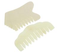 Healvian 2pcs Jade Gua Scraping Comb Natural Jade Massage Tool for Scalp Facial Relaxation Muscle Safe for Skin for Body