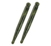Healvian 2pcs Jade Massagers Natural Xiuyan Jade Gua Pen Eye Applicator for Facial Massage Relaxing Acupressure Treatment Spa Quality Beauty Tool for All Skin Types
