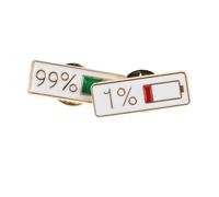 Healvian 2pcs Japanese Style Expression Battery Badge Pin Creative Lapel Brooch for Sweaters Hats Collars and Bags Cute Couple Accessory Power Indicator Design Versatile Decoration