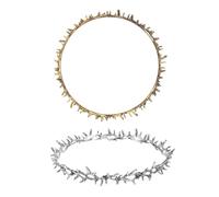 Healvian 2pcs Jesus Crown of Thorn Medieval Metal Headband for Women Renaissance Headpiece Wedding Accessories Prom King Crown Birthday