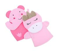 Healvian 2pcs Kids Shower Gloves Bath Scrubbing Mittens Elephant Unicorn Design Exfoliating Body Washcloths Skin Scrubbing Mitts for Gentle Bathing