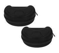 Healvian 2pcs Large Black Eva Motorcycle Goggles Storage Case with Carabiner, Hard Ski and Snowboard Glasses Box for Outdoor Protective Eyewear Carry