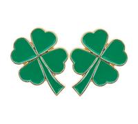 Healvian 2pcs Leaf Brooch Lucky Holiday Irish Shamrock Brooch for Women Party Wedding Lapel Pins