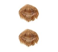 Healvian 2pcs Lightweight Golden Synthetic Wig for Men, Short Fluffy Hairpiece Made with High-temperature Fibre, Easy Styling and Breathable Design, for Daily Wear and Holiday Costume