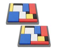 Healvian 2pcs Logic Puzzle with 88 Challenges and 4 Difficulty Levels, Abs Geometric Shape Puzzle Pieces, Enhances Spatial Reasoning and Logic Matching Practice, for Montessori Logical