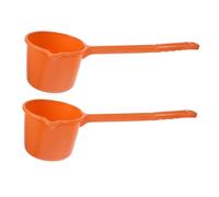 Healvian 2pcs Long Handled Water Ladle Plastic Bath Scoop for Hair Washing Gentle Rinse Cup for Shower and Kitchen Use Versatile Tool for Household Cleaning Tasks