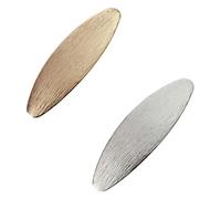 Healvian 2pcs Long Oval Spring Hair Barrettes for Women Stylish Hair Holders with Comfortable Non Damaging Grip High Grade Material in Gold and Silver