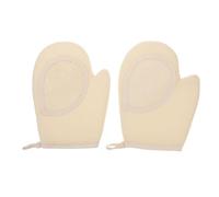 Healvian 2Pcs Loofah Bath Gloves Exfoliating Shower Towels for Men Women Cotton Premium Loofah Material Reusable Hand Fitting Bathroom Accessories for Gentle Body Scrub and Deep Cleaning