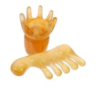 Healvian 2Pcs Massage Comb Wide Tooth Scalp Massager for Head Care Lightweight Durable Beeswax Portable Acupoint Massage Tool for Relaxation