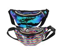 Healvian 2pcs Mermaid Sequin Waist Bag for Women Crossbody Bag for Phone Wallet Outdoor Use