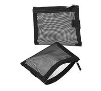 Healvian 2pcs Mesh Cosmetic Bags Nylon Makeup Bag Travel Pouch Zipper for Toiletries Storage Organizer for Women Girls to Use As Delicates Wash
