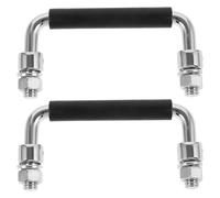 Healvian 2pcs Metal Folding Pull Handles for Toolbox and Chest Case, Chrome Plated Spring-Loaded Foldable Industrial Cabinet Handles, Replacement Cart and Container Door Pulls