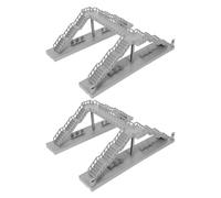 Healvian 2Pcs Miniature Pedestrian Footbridge Model Grey, Elevated Urban Bridge for Railway Layouts and Sand Table Dioramas, DIY Architectural Craft Accessory for Model Railways