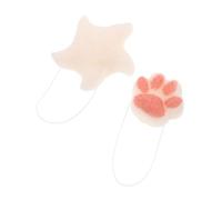 Healvian 2pcs Natural Bath Sponge Cute Sea Star Cat Paw Shapes for Newborns Absorbent Pad for Shower Bath Scrubber