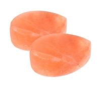 Healvian 2pcs Natural Himalayan Mineral Salt Soap Bar Hand Carved Heart Leaf Shaped Massage Stone Orange Salt Deodorant Exfoliating Body Scrub Tool