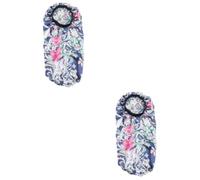 Healvian 2pcs Navy Flower Printing Hair Protector Satin Sleep Cap for Women Wrap for Hair Comfortable and Design for Nighttime Use