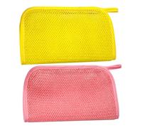 Healvian 2pcs Nylon Exfoliating Net for Body Scrubbing and Skin-friendly Bath Use Portable African Washing Net Towel for Smooth Skin Care and Shower Back Cleaning Random Color
