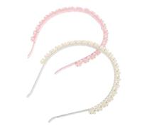 Healvian 2pcs Pearl Headbands for Women Elegant Princess Style Hair Hoop Hair Jewelry for Face Washing Festivals Everyday Styling Comfortable Minimalist Design