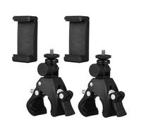 Healvian 2pcs Phone Holder Clip with 180° Rotatable Clamp for Smartphone, Abs Material Multiangle Adjustable Mount, Suitable for Shopping Cart and Bicycle Handlebar Use