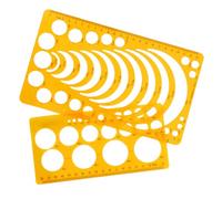 Healvian 2Pcs Plastic Geometric Drawing Template Rulers for Interior Design, Measuring and Drafting Tools for Technical Drawing and School Office Use