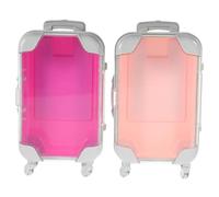 Healvian 2pcs Portable Mini Makeup Suitcase Small Travel Cosmetic Organizer Cases with Handle Lightweight Makeup Box for Cosmetics Skincare and Accessories for Professional Use and Travel